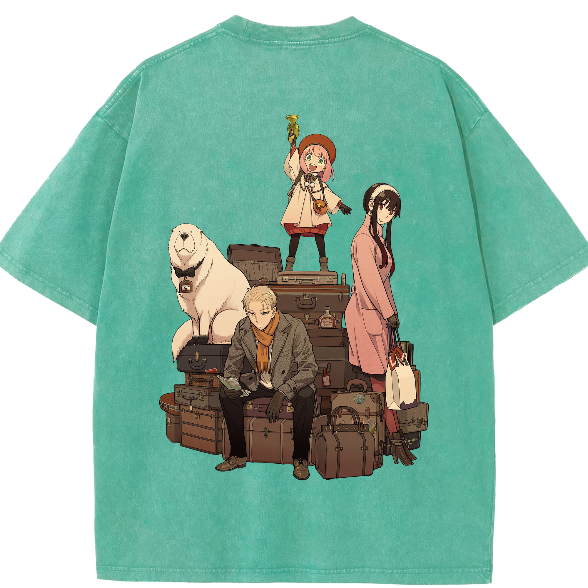 （画像用） SPY×FAMILY间谍家家酒 綿100% ヴィンテージ風 半袖Tシャツ（背面プリント）